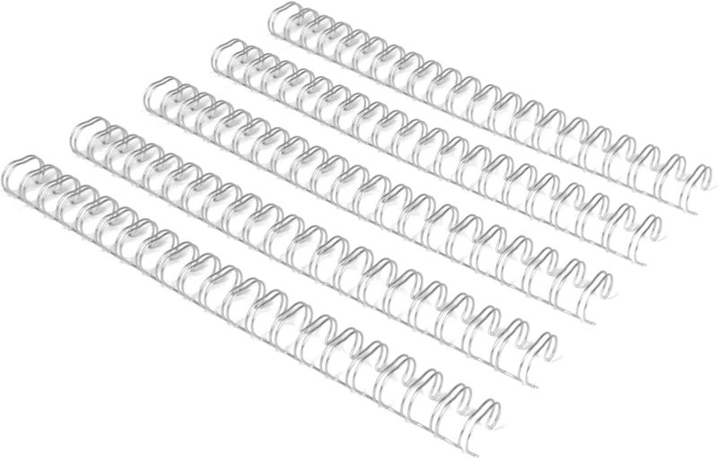RAYSON Double Loop Binding Wire Spines, 9/16 Inch, 2:1 Pitch Binding Wires Capacity 125 Sheets, 21-Loops for Letter Size Paper, Silver Wire Binding Spiral Pack of 100 - Image 1